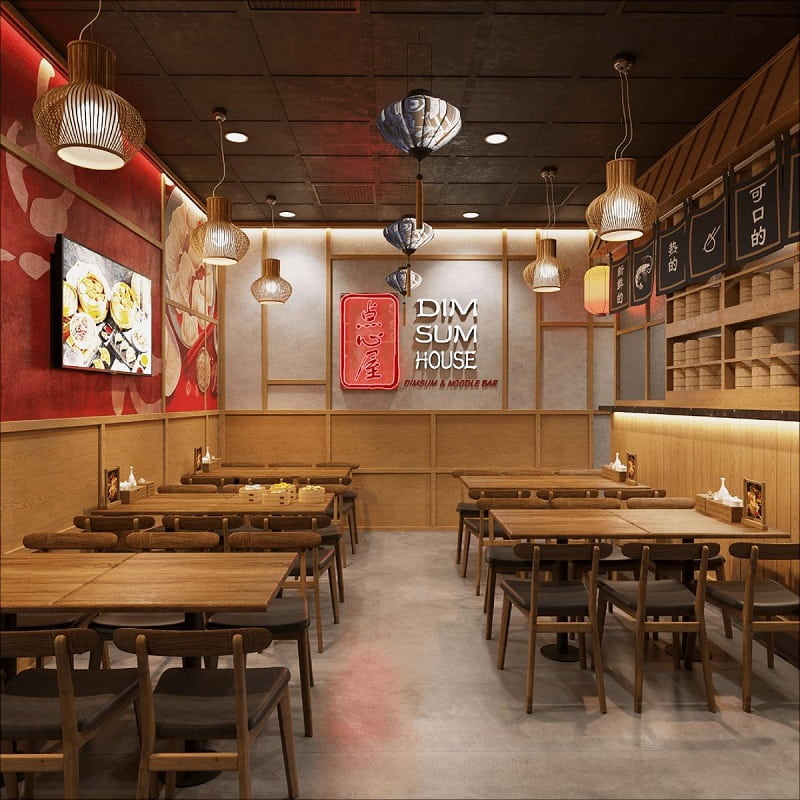 Mẫu thiết kế nội thất nhà hàng Dimsum The Venice Vinhomes Ocean Park 3