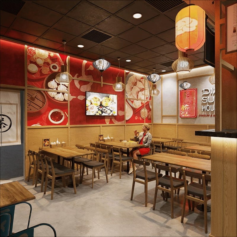 Mẫu thiết kế nội thất nhà hàng Dimsum The Venice Vinhomes Ocean Park 3