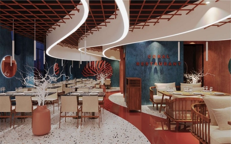 Mẫu thiết kế nội thất nhà hàng hải sản The Venice Vinhomes Ocean Park 3