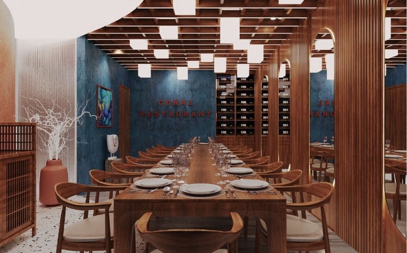 Mẫu thiết kế nội thất nhà hàng hải sản The Venice Vinhomes Ocean Park 3