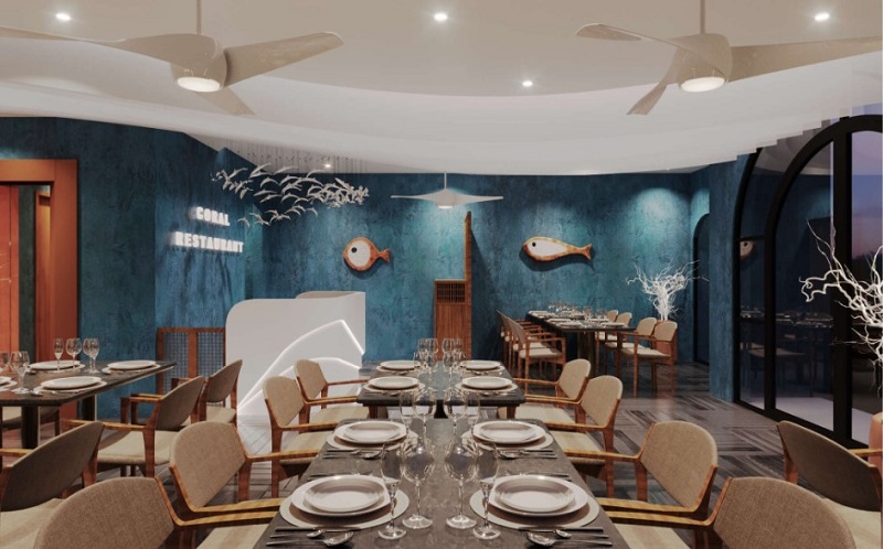Mẫu thiết kế nội thất nhà hàng hải sản The Venice Vinhomes Ocean Park 3