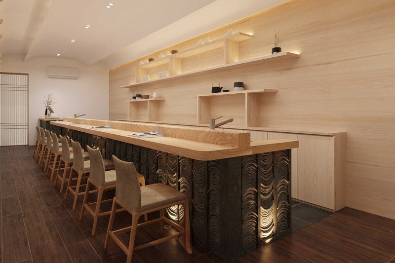 Mẫu thiết kế nội thất nhà hàng sushi The Venice Vinhomes Ocean Park 3
