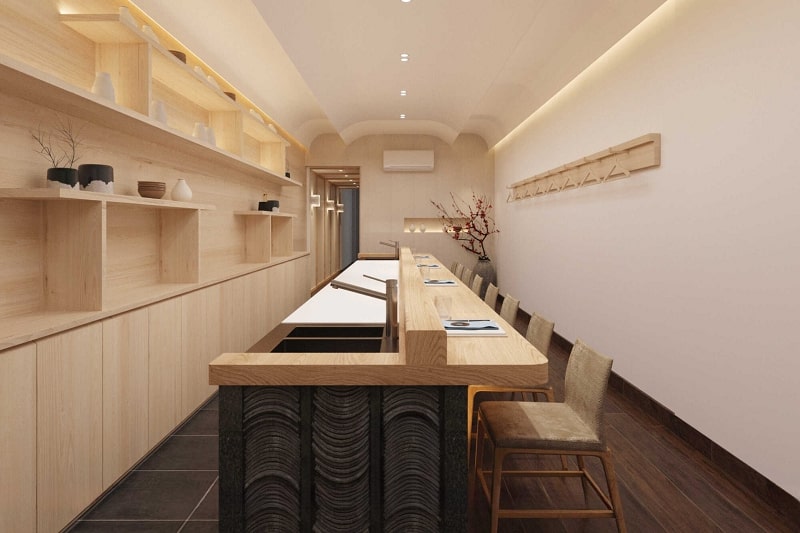 Mẫu thiết kế nội thất nhà hàng sushi The Venice Vinhomes Ocean Park 3