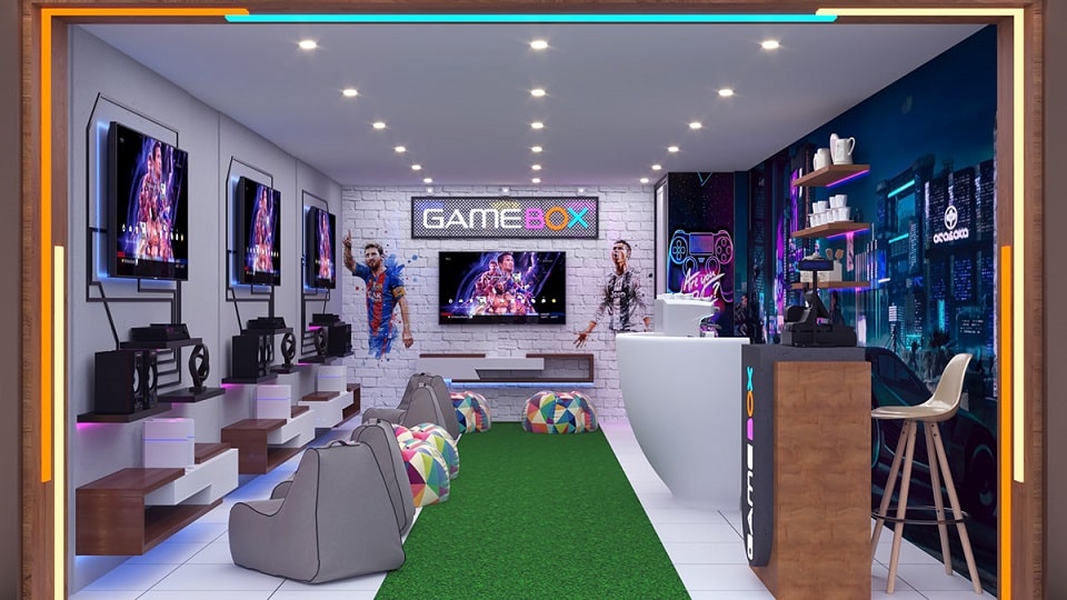 Mẫu thiết kế quán cafe game Gamebox