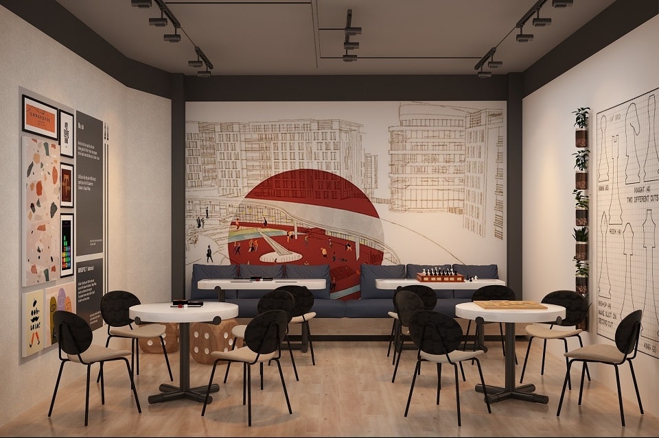 Mẫu thiết kế quán cafe game The Dice Cafe & Board Games