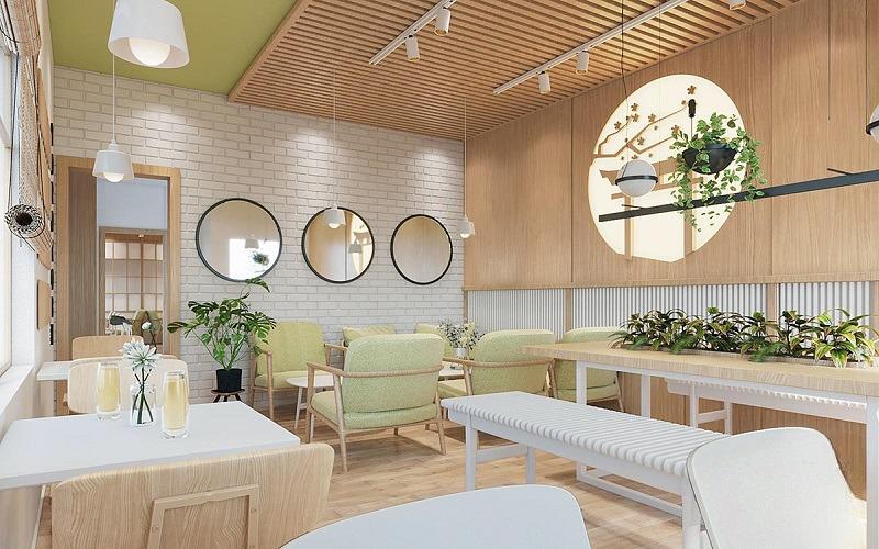 Mẫu thiết kế quán cafe The Venice Vinhomes Ocean Park 3 theo phong cách Nhật Bản