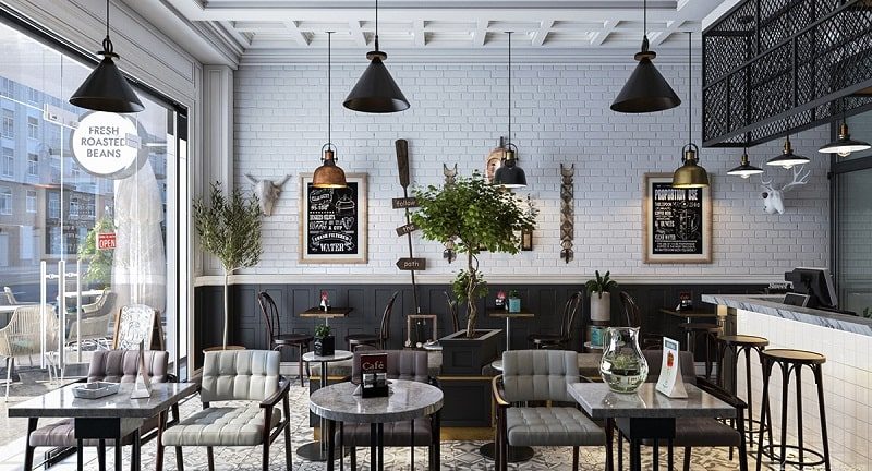 Mẫu thiết kế quán cafe The Venice Vinhomes Ocean Park 3 theo phong cách Vintage