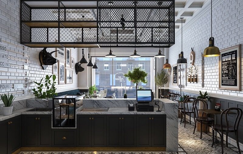 Mẫu thiết kế quán cafe The Venice Vinhomes Ocean Park 3 theo phong cách Vintage