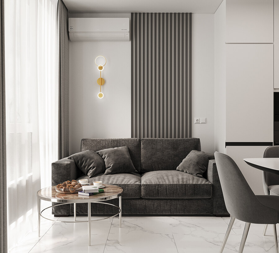 Phòng khách chung cư Masteri Waterfront căn hộ 2PN