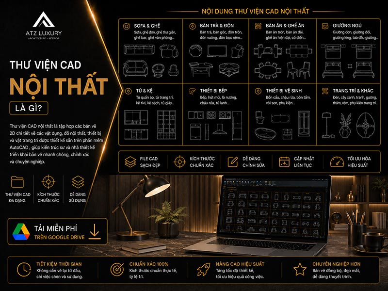thư viện nội thất cad miễn phí