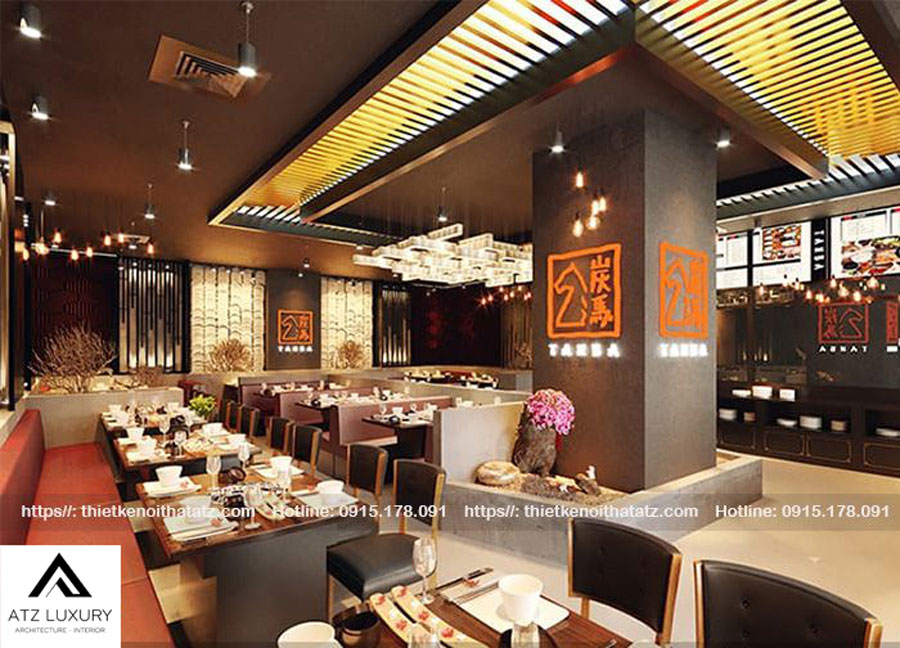 Trong thiết kế nội thất quán ăn nhà hàng cần chú trọng nhất là thiết kế khu vực ăn uống phục vụ khách