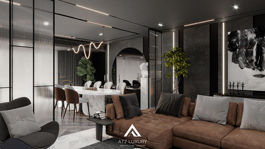 mẫu nội thất penthouse mỹ đình pearl 330m2 phong cách Modern Luxury