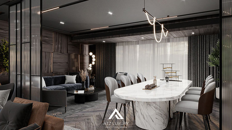nội thất penthouse mỹ đình pearl 330m2 phong cách Modern Luxury