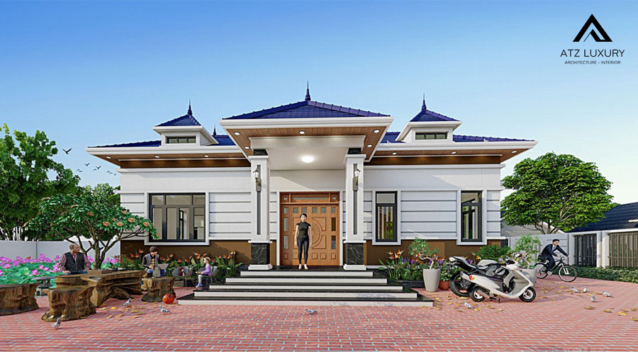 Mẫu biệt thự vườn 1 tầng thu hút