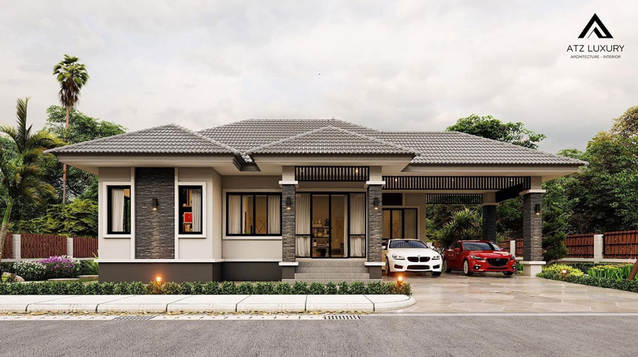 Thiết kế biệt thự nhà vườn 1 tầng