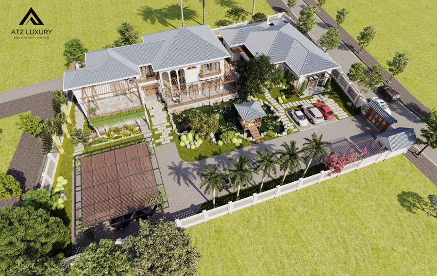 Biệt thự nhà vườn 2 mặt tiền mái Nhật