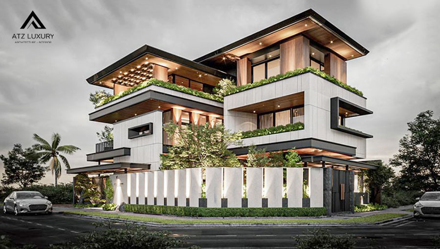 Thiết kế biệt thự nhà vườn lô góc