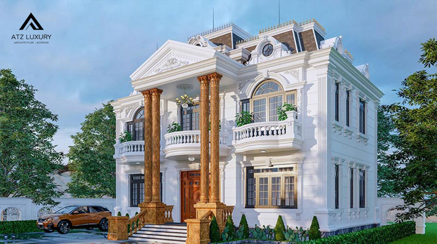 Thiết kế biệt thự vườn 2 tầng kiểu Pháp
