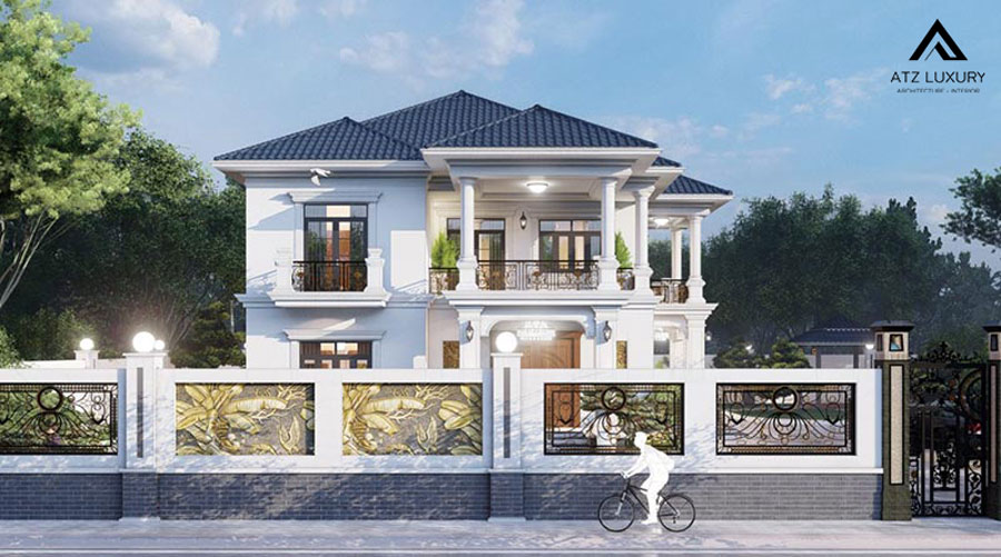 Mâu thiết kế biệt thự vườn 2 tầng tân cổ điển