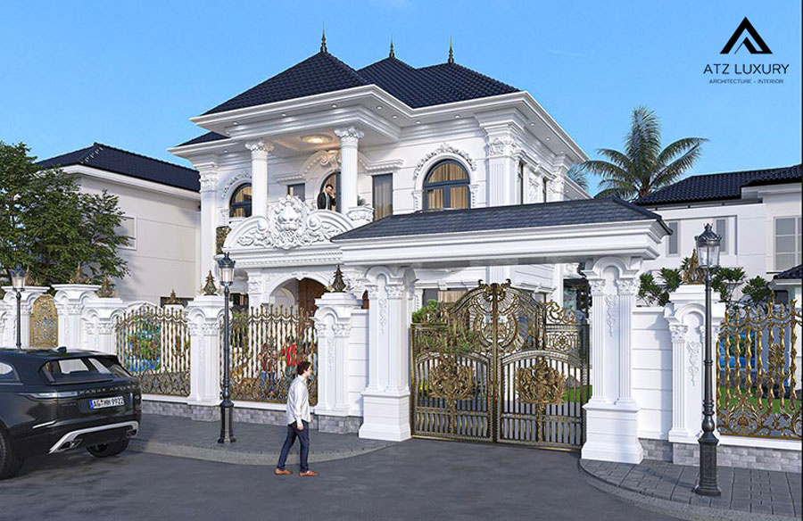 Mẫu biệt thự nhà vườn 2 tầng cổ điển