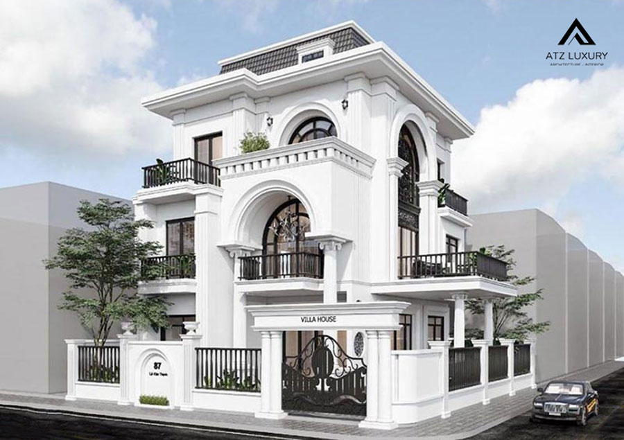 Thiết kế biệt thự vườn 3 tầng phong cách tân cổ điển