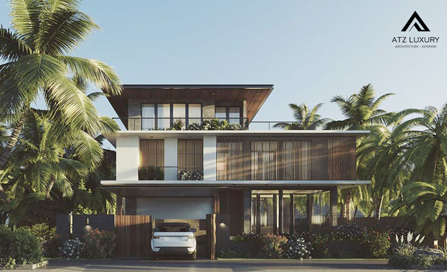 Mẫu hiết kế biệt thự nhà vườn 3 tầng hiện đại