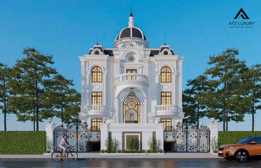 Mẫu biệt thự vườn 3 tầng kiến trúc kiểu Pháp