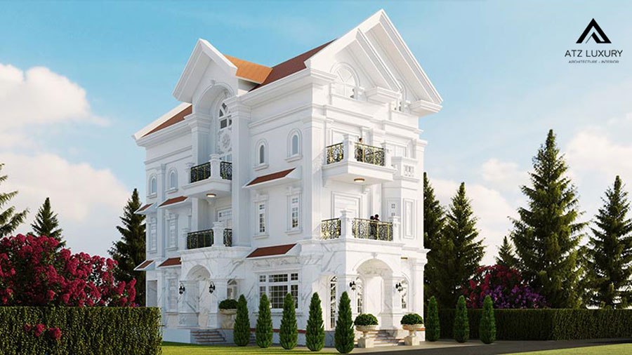 Mẫu nhà biệt thự vườn 3 tầng kiểu mái Thái