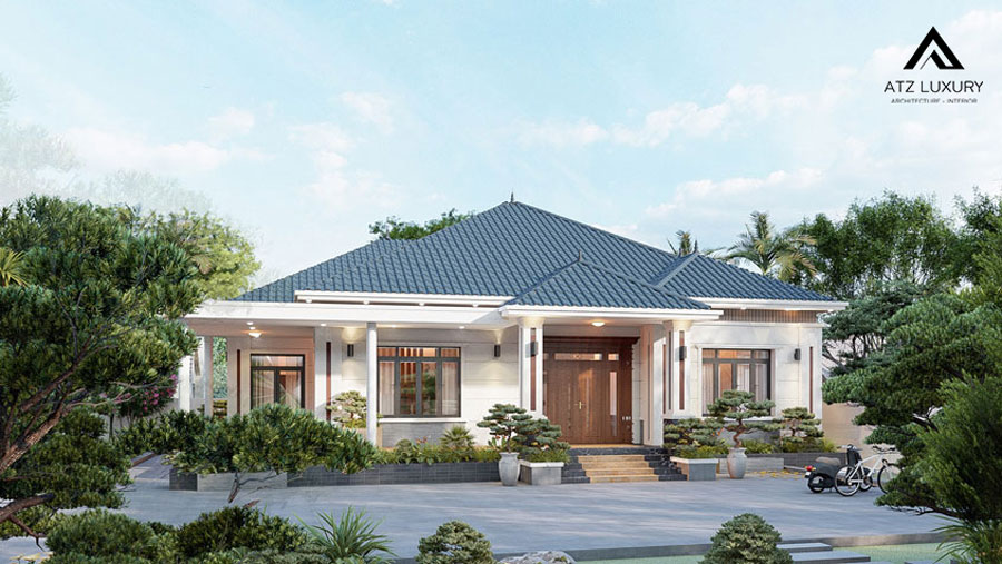 Biệt thự nhà vườn kiểu mái Nhật tinh tế