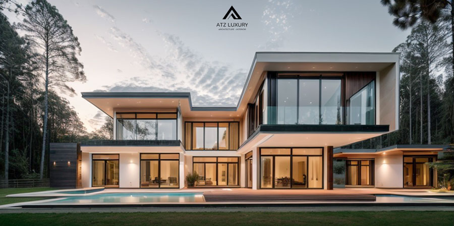 Mẫu biệt thự vườn có hồ bơi hiện đại