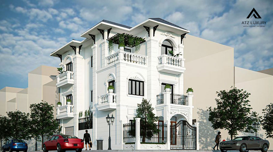 Mẫu biệt thự bán cổ điển có sân vườn