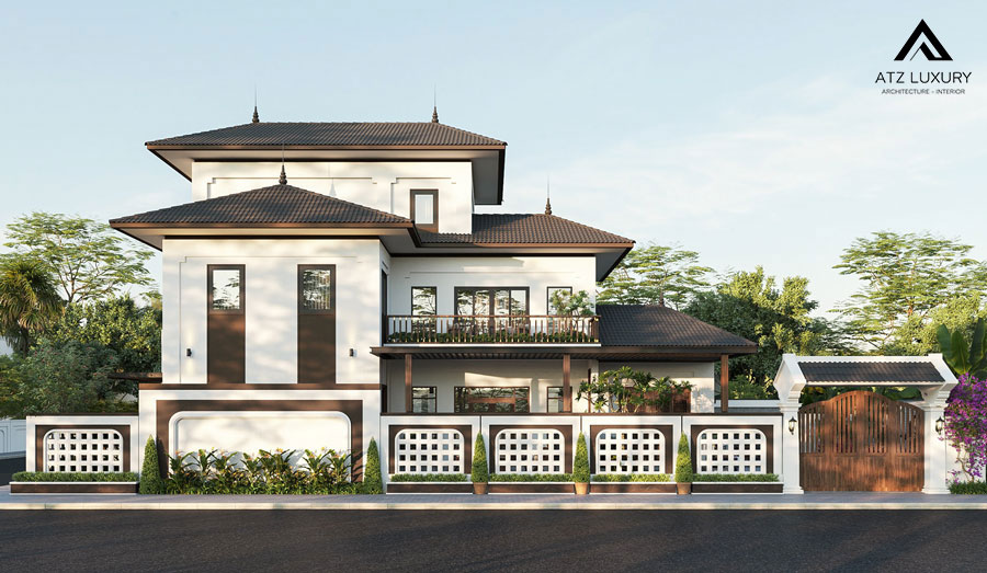 Biệt thự sân vườn kiến trúc Indochine