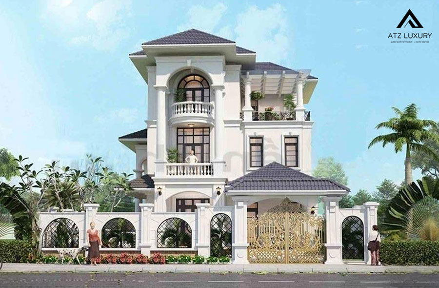 Biệt thự nhà vườn 3 tầng kiểu mái Nhật