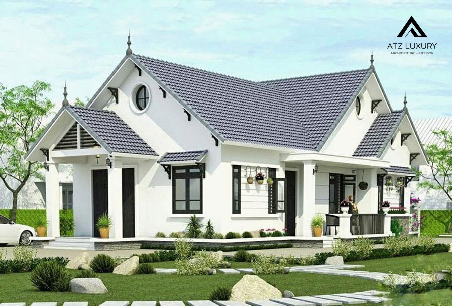 Thiết kế biệt thự vườn kiểu mái Thái 1 tầng