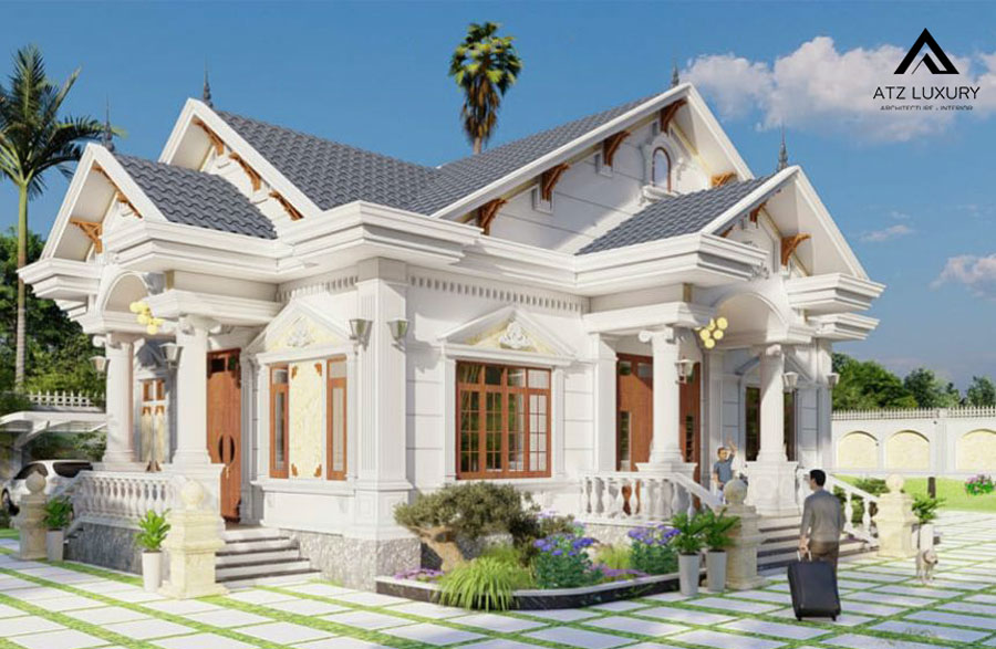 Thiết kế biệt thự vườn tân cổ điển kiểu mái Thái