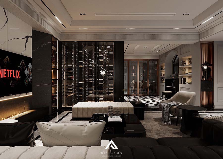 phòng khách hiện đại 30m2