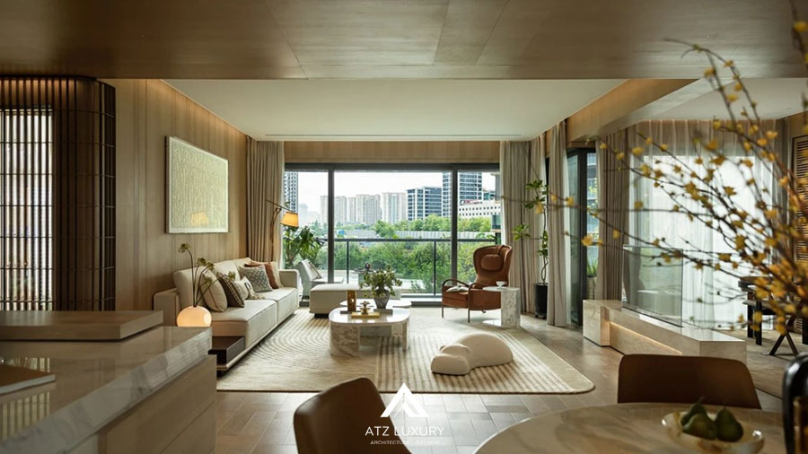 Mẫu thiết kế nội thất phòng khách 25m2 đẹp
