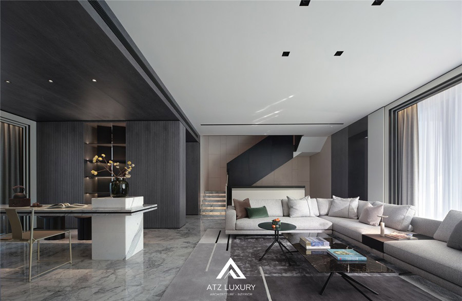 mẫu thiết kế phòng khách đẹp 40m2