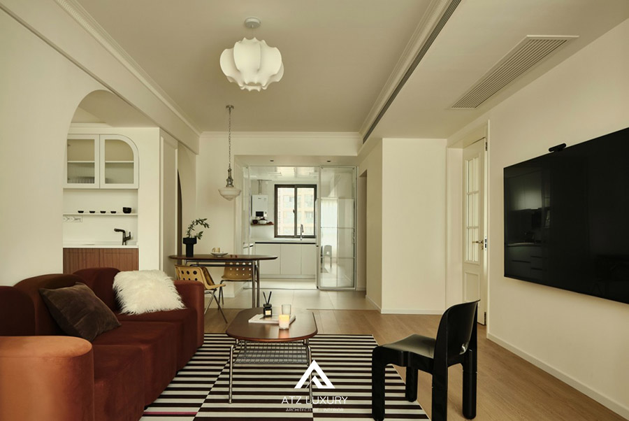 mẫu nội thất phòng khách 20m2 kiểu Pháp