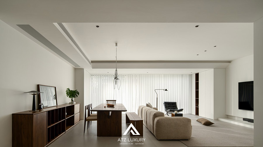 thiết kế nội thất phòng khách 20m2 minimalism