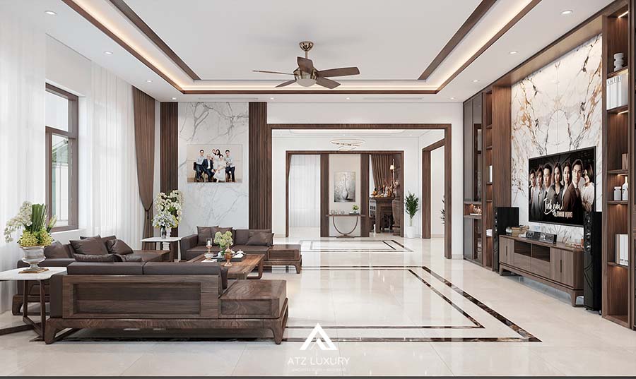 phong khach go oc cho 30m2