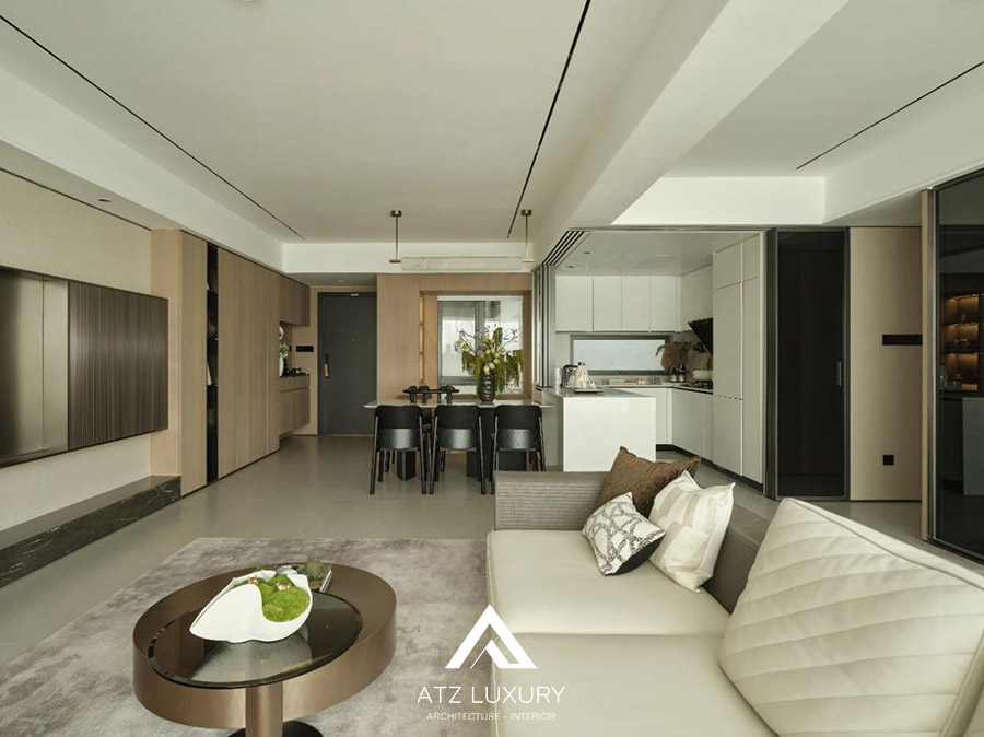 Phòng khách liền bếp 30m2