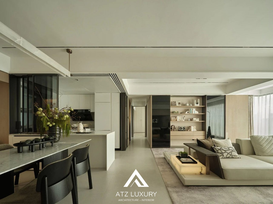 Phòng khách liền bếp 30m2