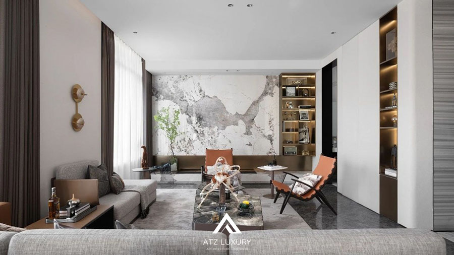 thiết kế phòng khách 20m2 đẹp hiện đại