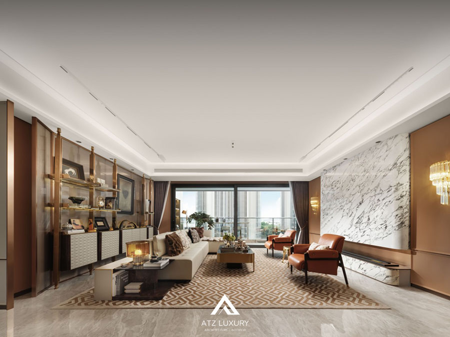 mẫu phòng khách 20m2 đẹp hiện đại