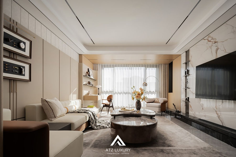 phòng khách 20m2 đẹp hiện đại