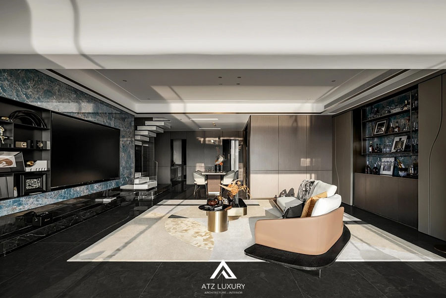 thiết kế thi công phòng khách 30m2