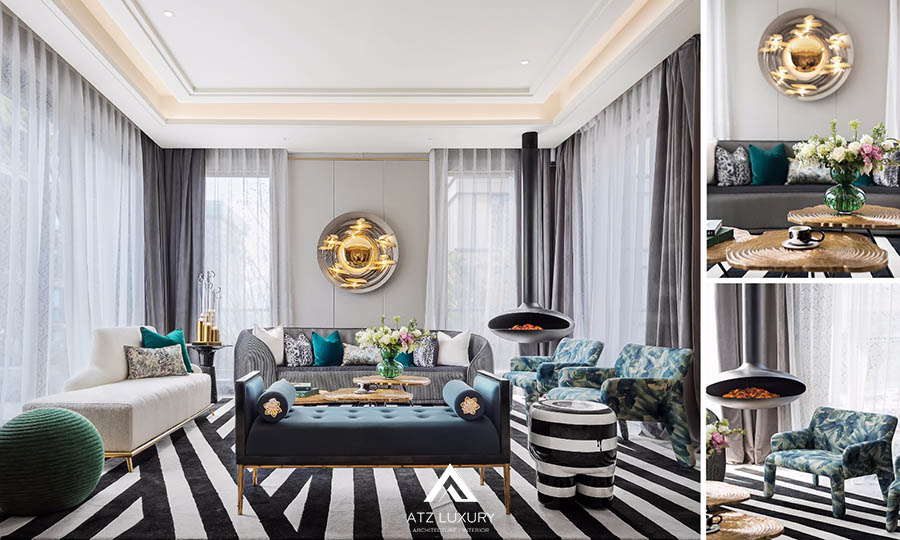 mẫu thiết kế thi công phòng khách 30m2