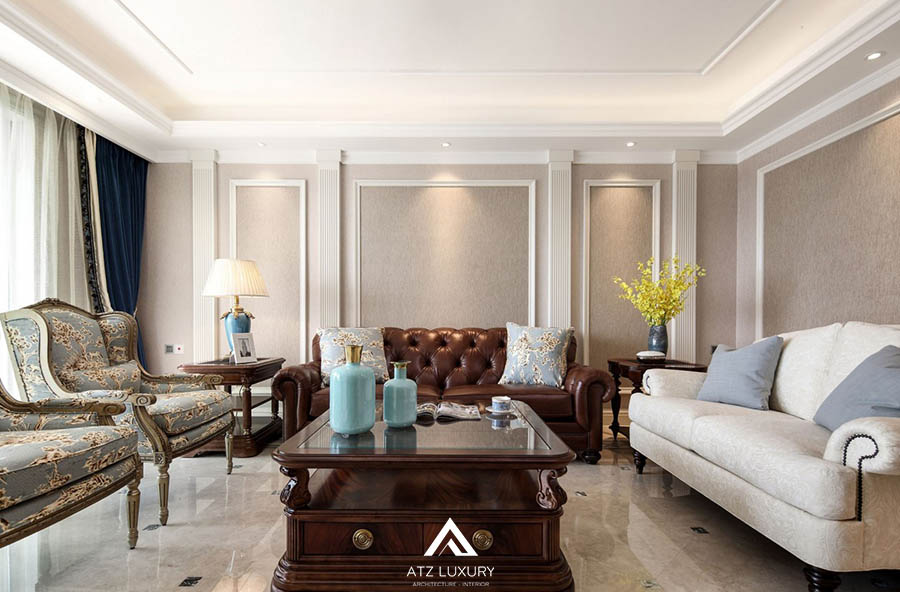 mẫu thiết kế thi công nội thất phòng khách 30m2