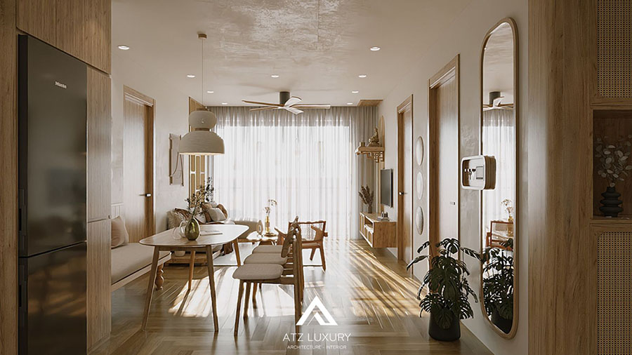 mẫu chung cư phong cách Japandi